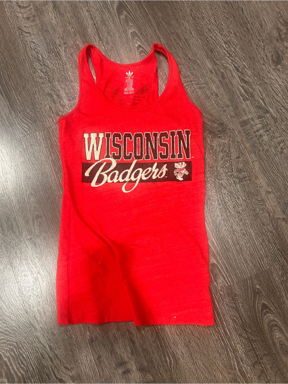 adidas Red Wisconsin Badgers Racerback Tank